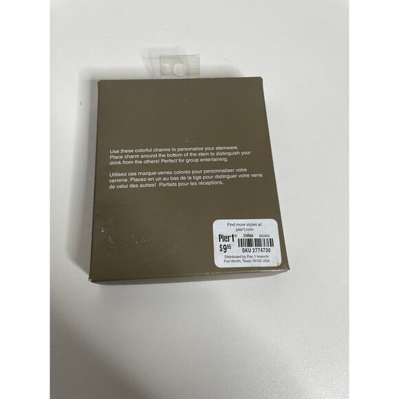 NEW Pier 1 Imports Wine Glass Drink Charms Mustache - Picture 2 of 2